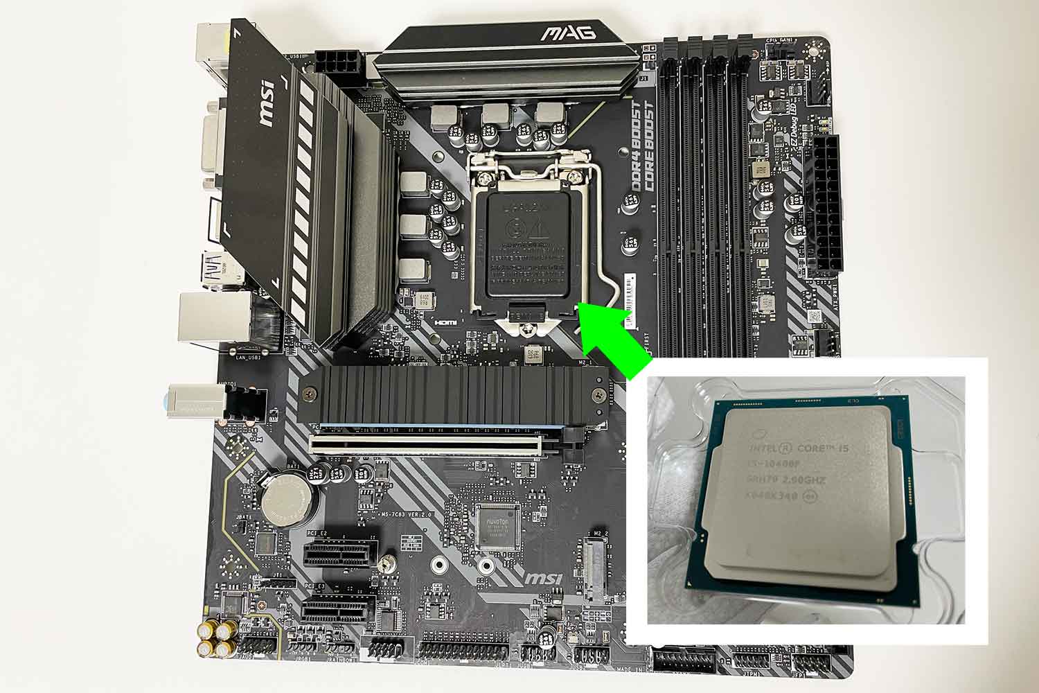 初めての自作PC 組立手順1「CPUとマザーボードにi5-10400F＆B460mを