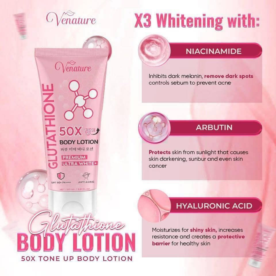 Venature - Glutathione 50X Body Lotion - Premium Ultra White SPF