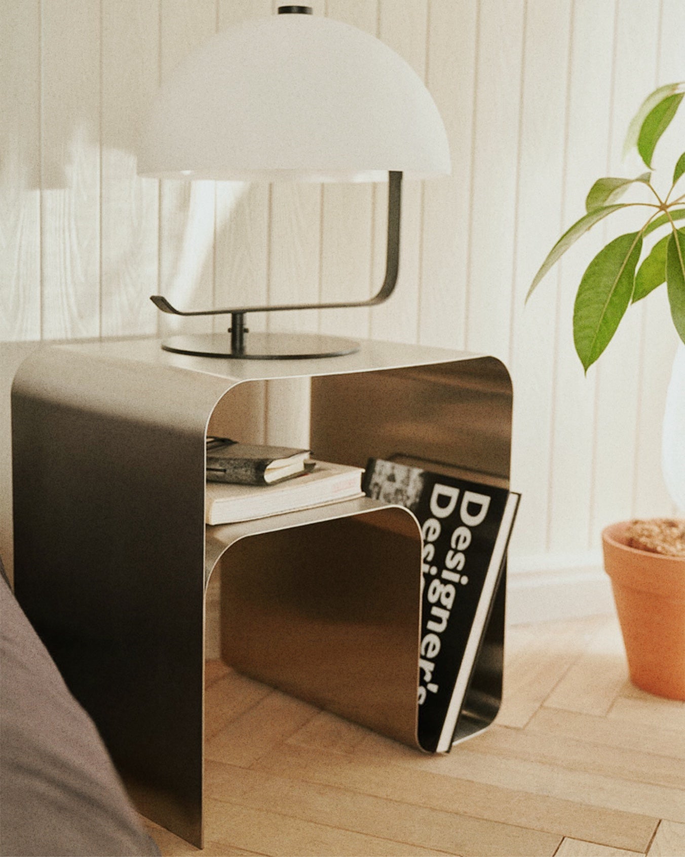 最短翌日配送】Stainless Curved Side Table サイドテーブル