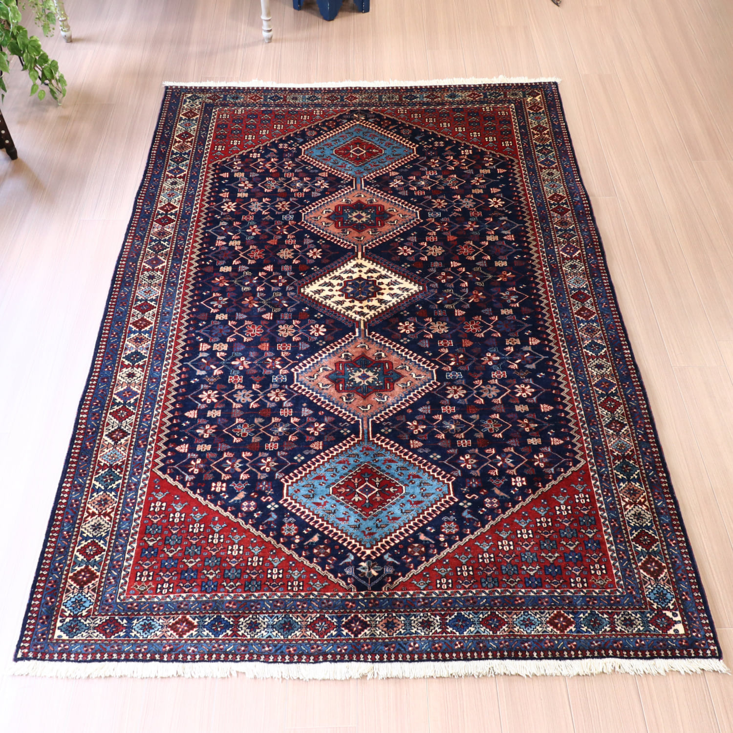 116×219 メダリオングリーン トルコヴィンテージラグ 116×219