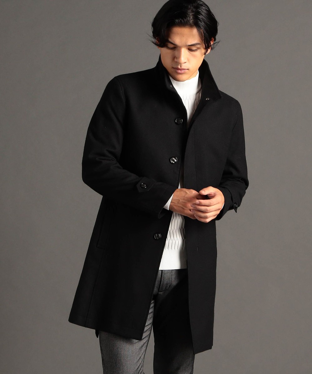 canal deux Luxe】ウールブレンドピンヘッド スタンドカラーコート