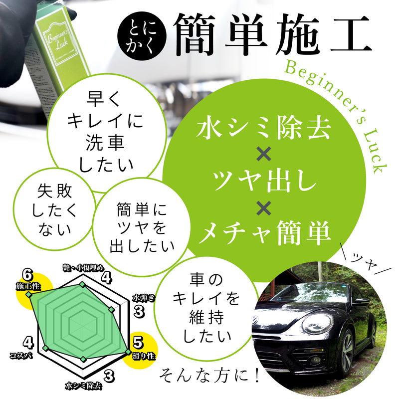ながら洗車】ビギナーズラック『 洗車後の拭きあげならビギナーズ