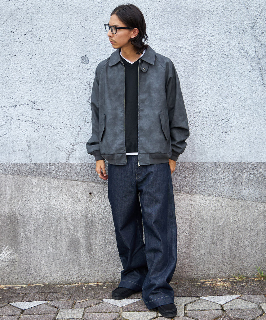 FFEIN(フェイン)】ヴィンテージライクフェイクレザージャケット