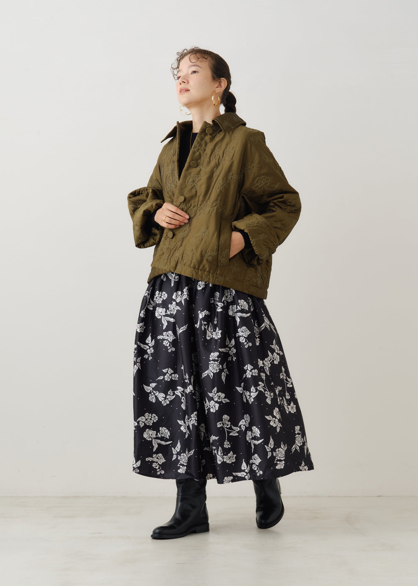 Poly Dupion Flower Embroidery Quilting Jacket | Pasand by ne