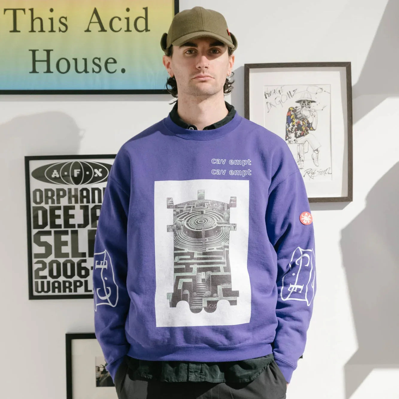 Cav Empt SCMCTY Loose Crew Neck Sweater - Purple