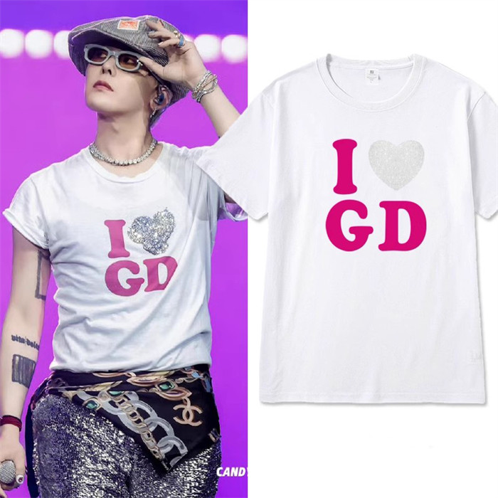 Newjoy / G-DRAGON ジードラゴン Tシャツ ハート 半袖 トップス 2025年