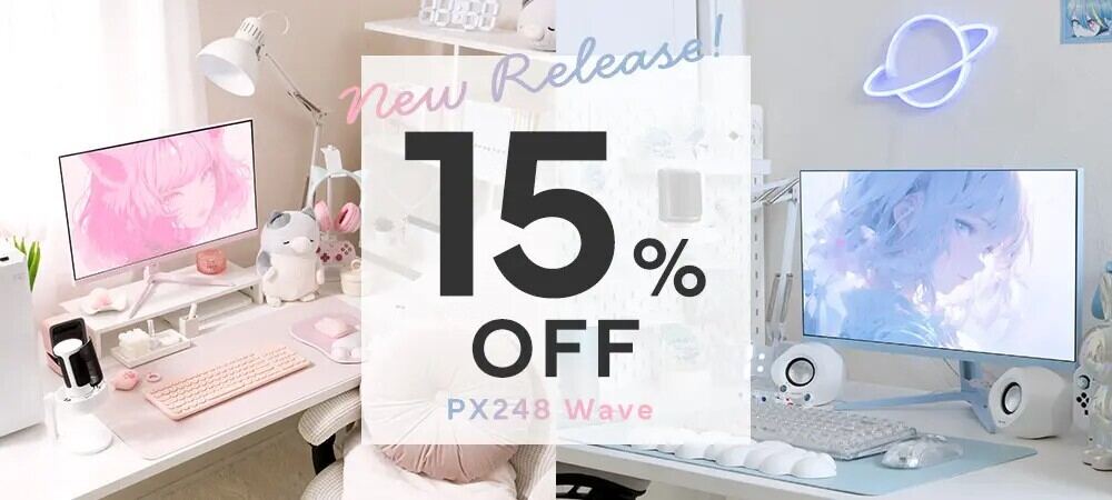 Pixio、200Hzゲーミングモニターに新色「パステルブルー」「パステル