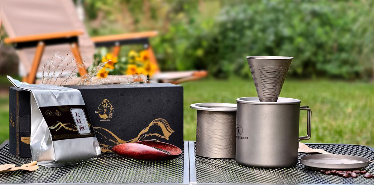 チタン製茶こしとコーヒードリッパーが付いたマグセット発売 | マイ