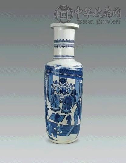 清康熙青花人物大棒槌瓶收藏资讯|艺术家|书画家|书画名人|书法家-中华