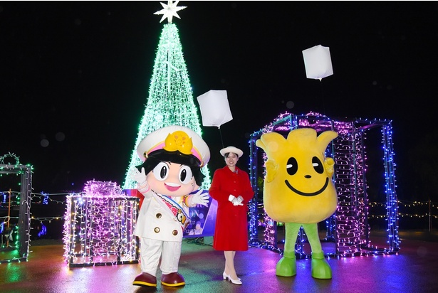 桃鉄2』桃太郎が幻想的なイルミネーション＆咲き誇るチューリップを