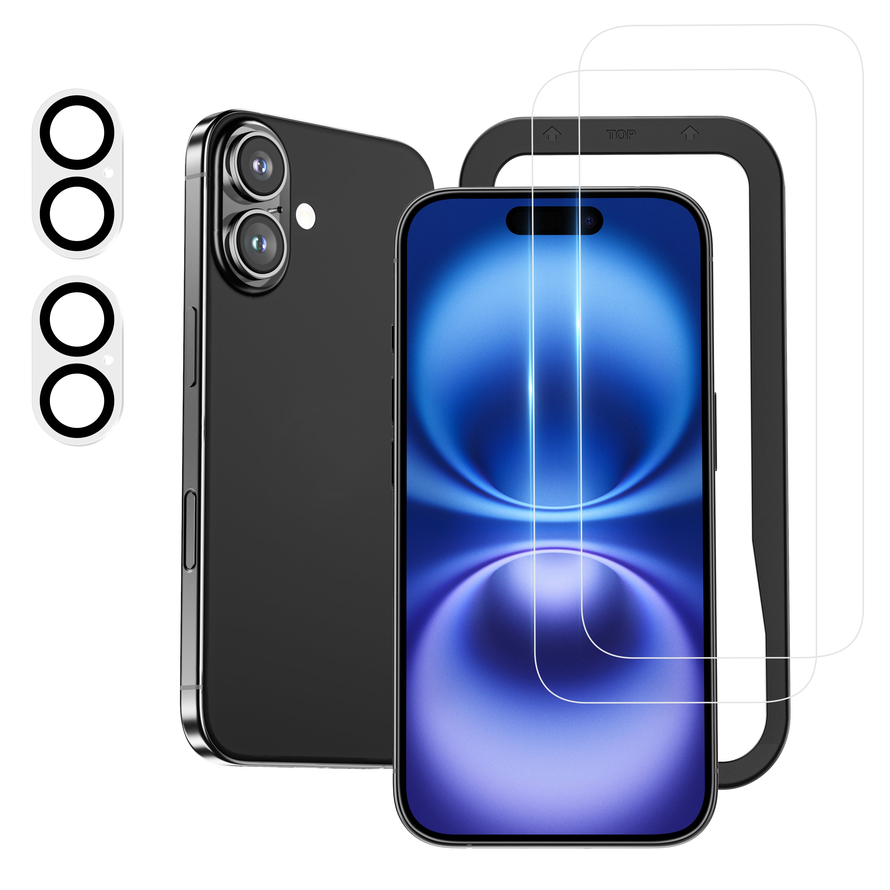 NIMASO iPhone 16 / 16 Pro Max / 16 Plus 用 強化ガラスフィルム＋