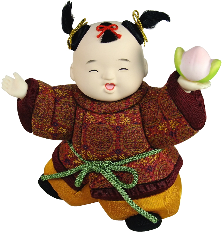 木目込人形 童人形男 唐子童子桃【人形堂】
