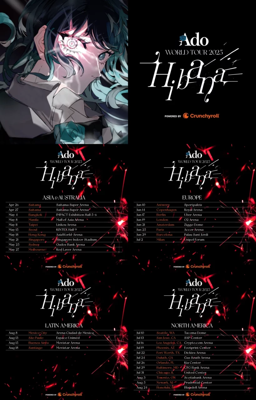 Ado to Kick Off “Hibana” World Tour, Anticipating 500,000