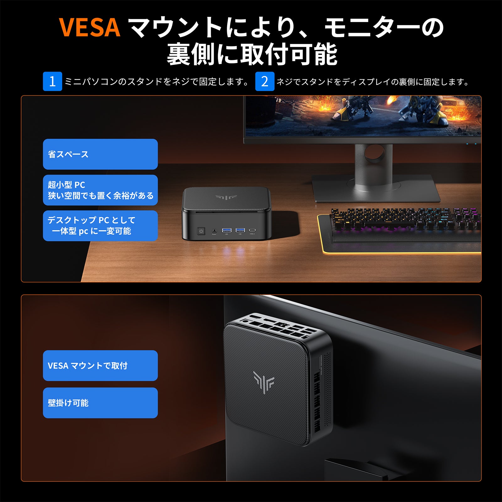 NIPOGI ミニpc AMD Ryzen 7 5825U (8C/16T最大4.50GHz) mini PC 32GB