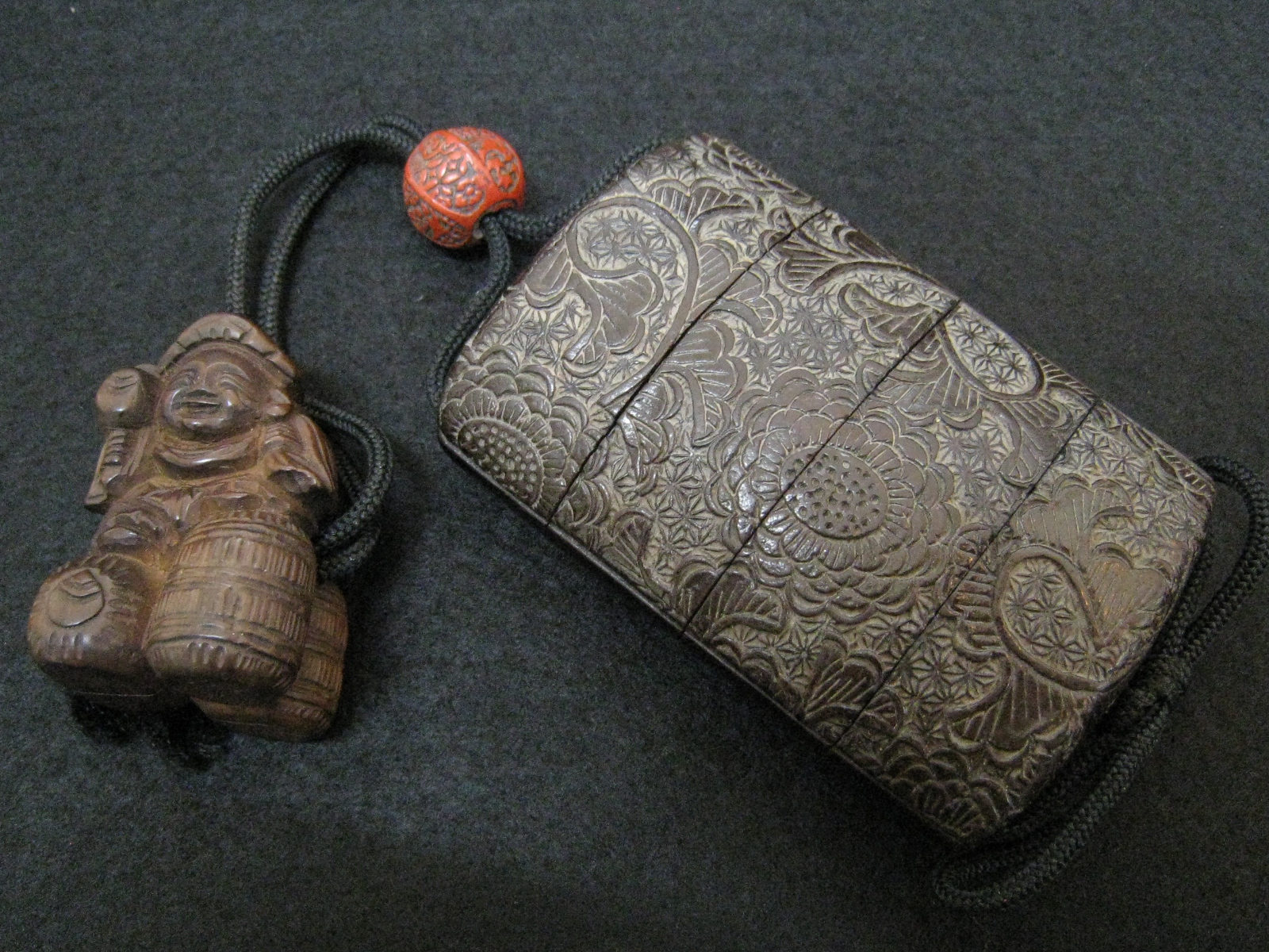 K*N様 緒締玉 緒締 骨董 珊瑚 根付 煙管 印籠 提物 アンティーク