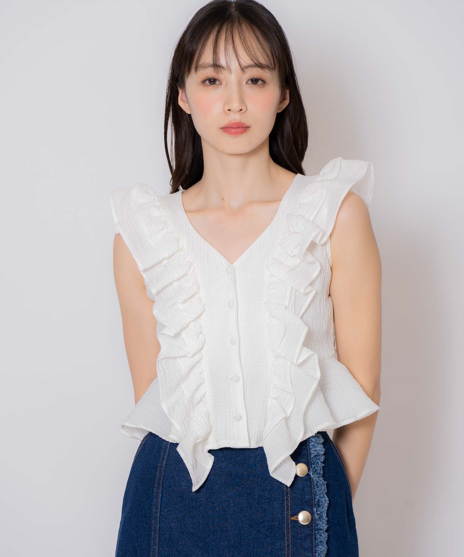 クロップドフリルブラウス | シャツ・ブラウス | NOELA OFFICIAL WEB STORE