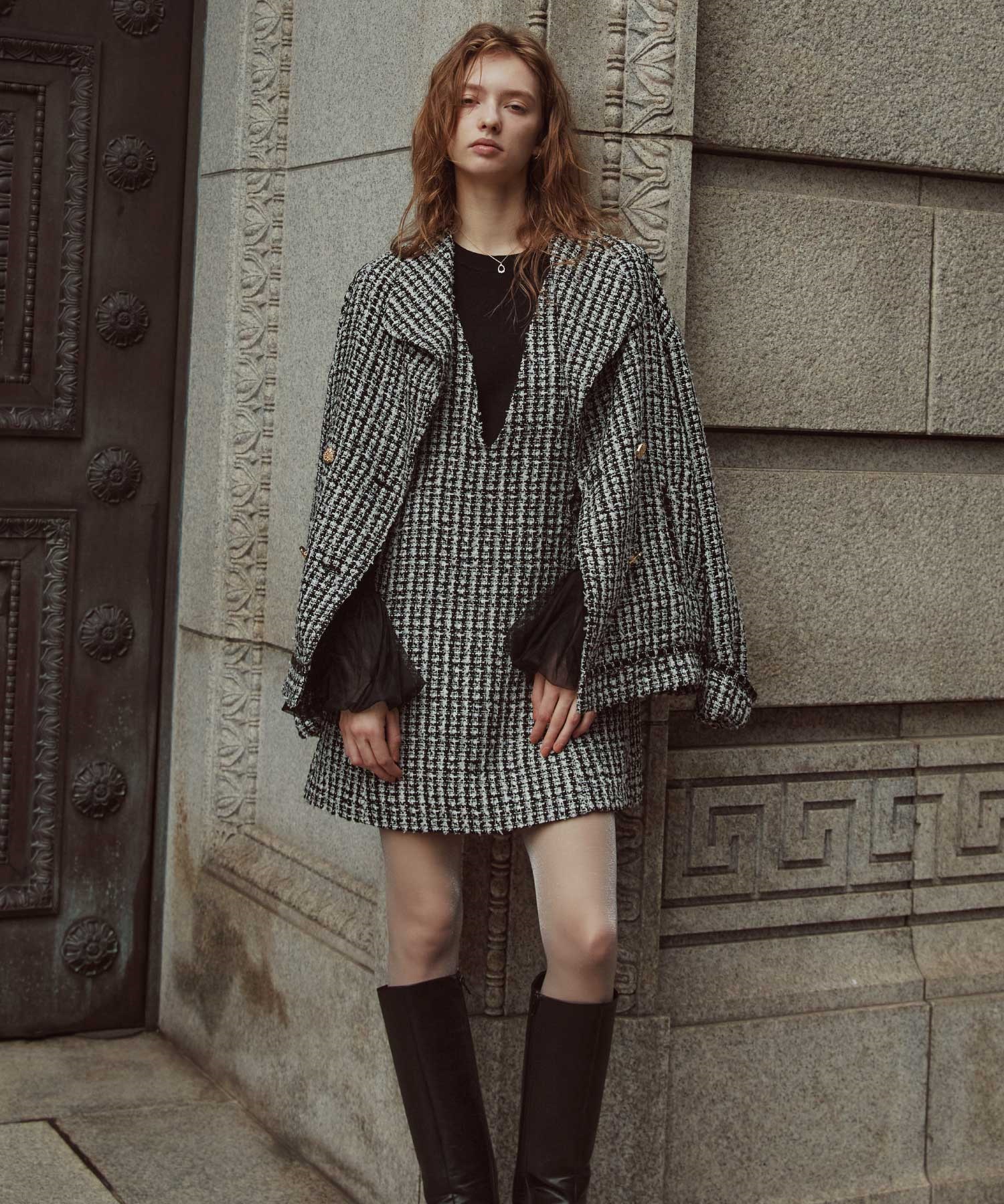 ツイードミニ丈ジャンスカ | ミニワンピース | NOELA OFFICIAL WEB STORE