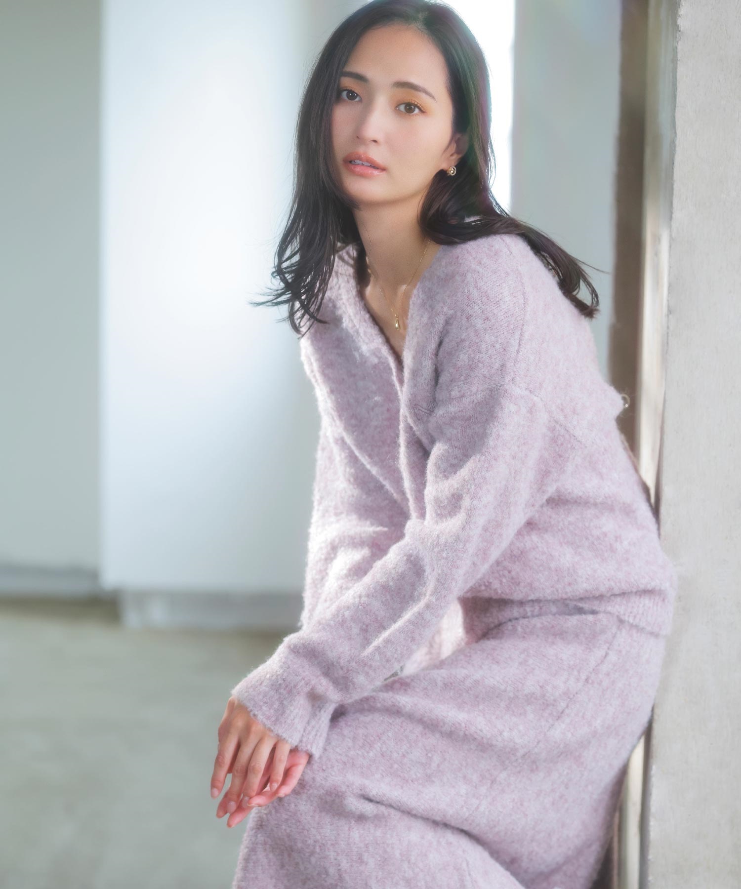 ロゴ刺繍シャギーニットセットアップ | ニットワンピース | NOELA