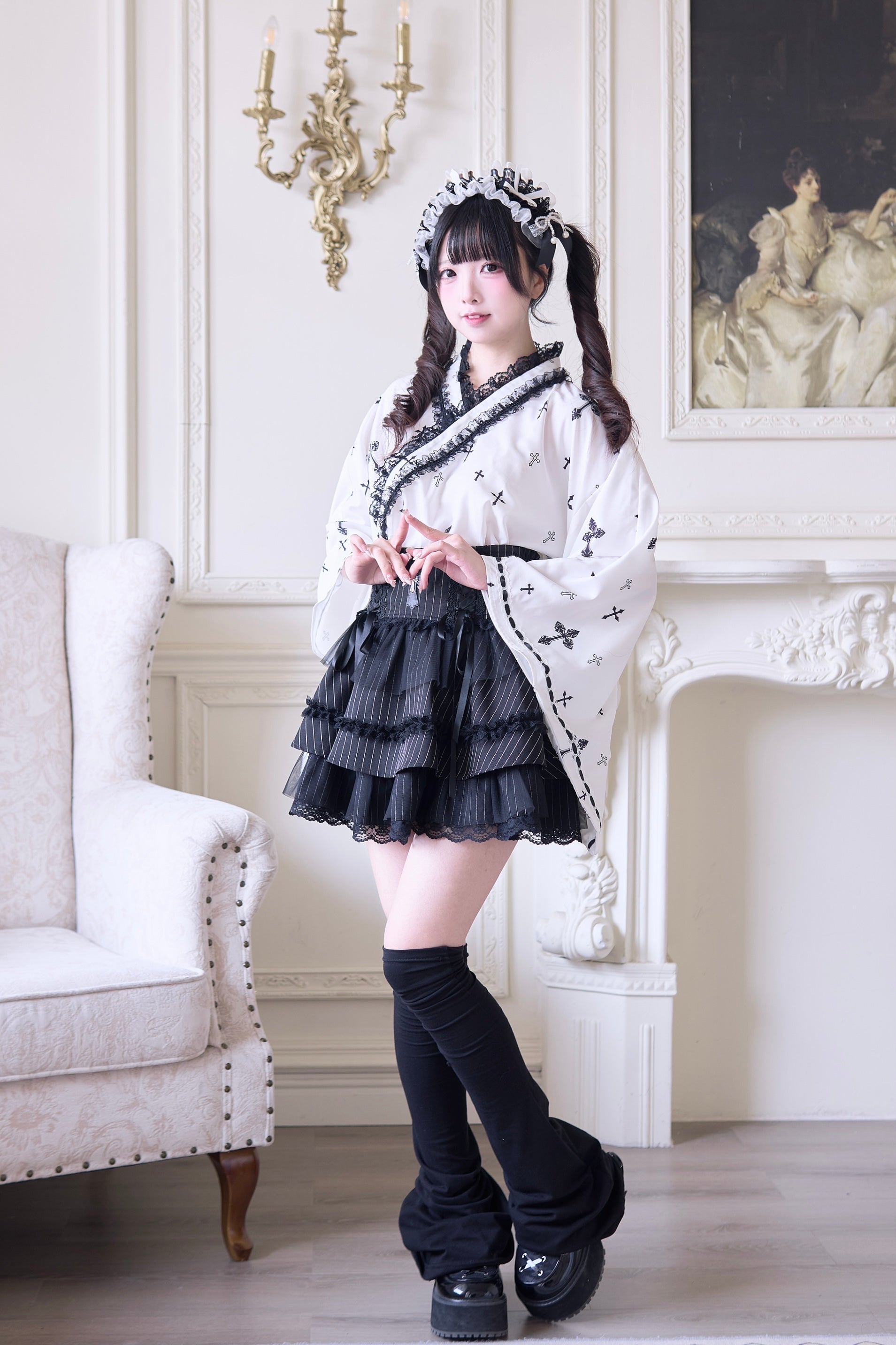 Gothic Cross Print Yukata Set – NoGenki