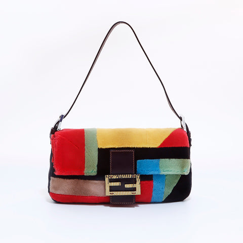 フェンディ FENDI マンマバケット ファー ショルダーバッグ マルチ