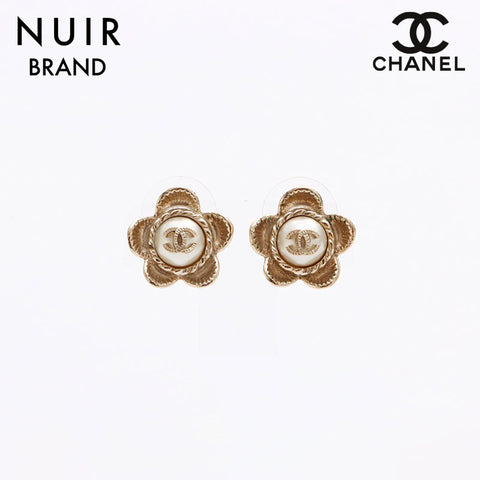 シャネル CHANEL ココマーク花モチーフパールB16 ピアス ゴールド