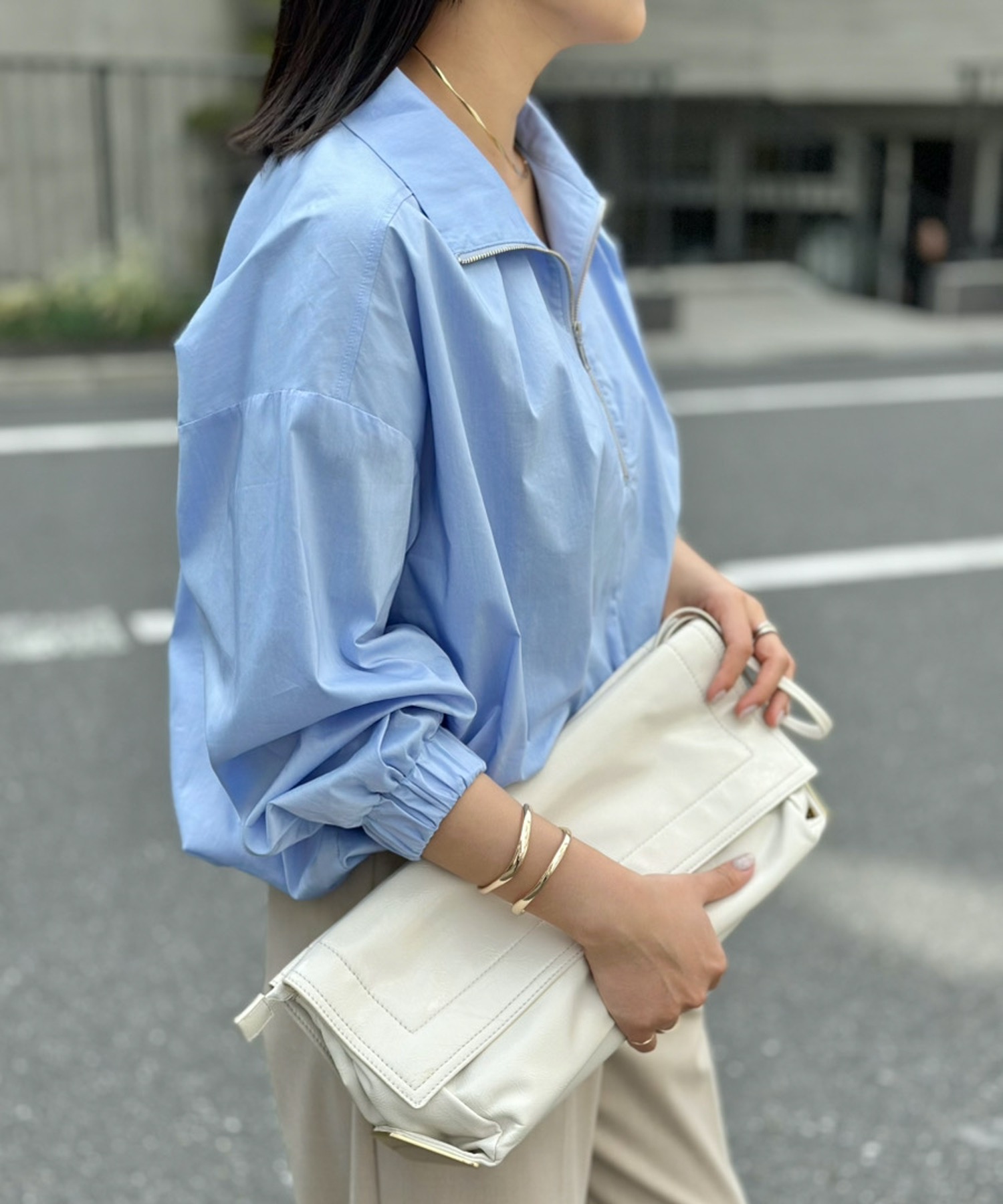 ハーフジップドロストヘムシャツ Emma Taylor│STYLEDOOR スタイルドア