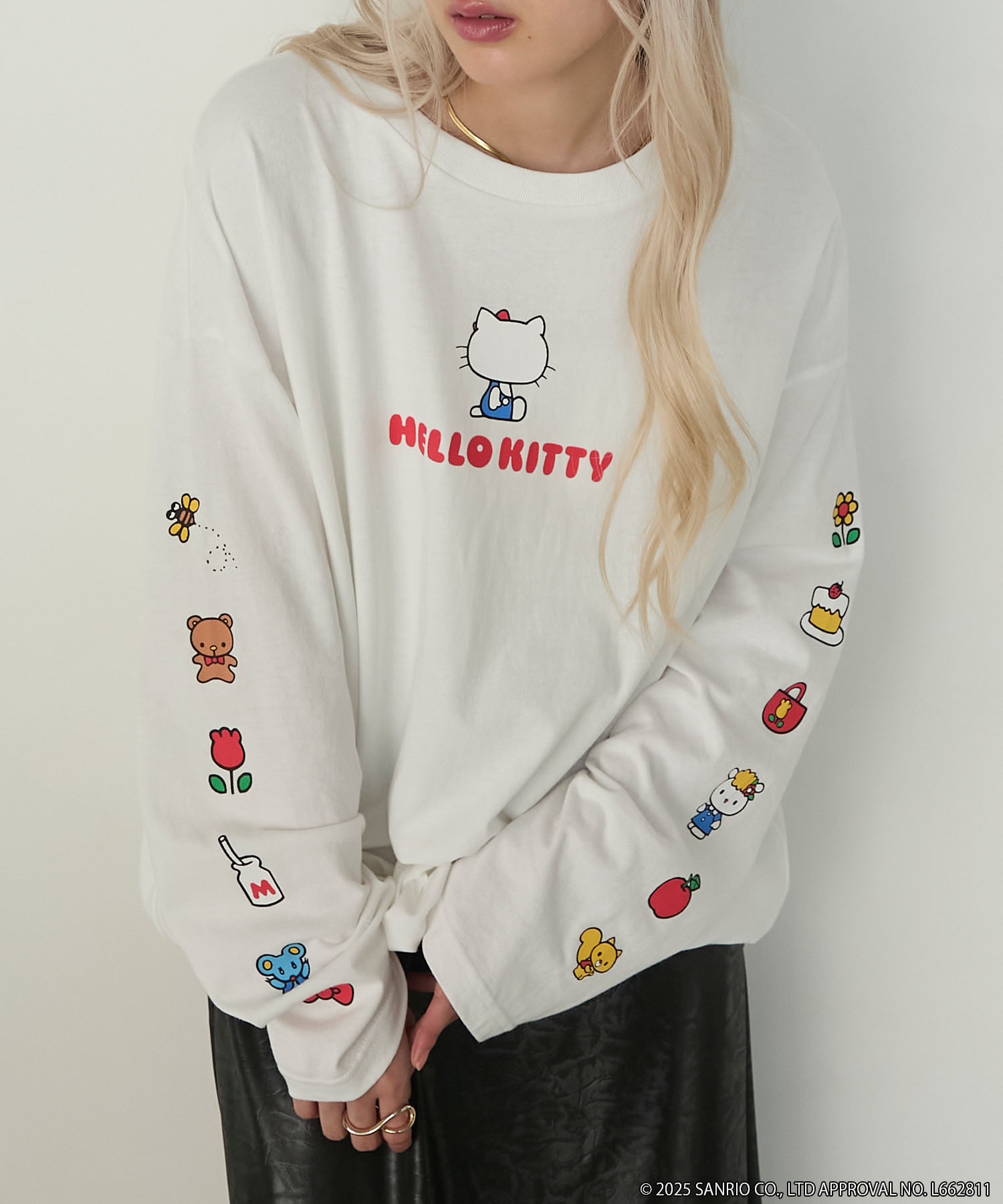 HELLO KITTY × forksy.】オーバーサイズアソートロゴプリントロンT