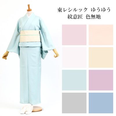 東レシルック ゆうゆう】紋意匠 ふくれ織 色無地【ワイドサイズ
