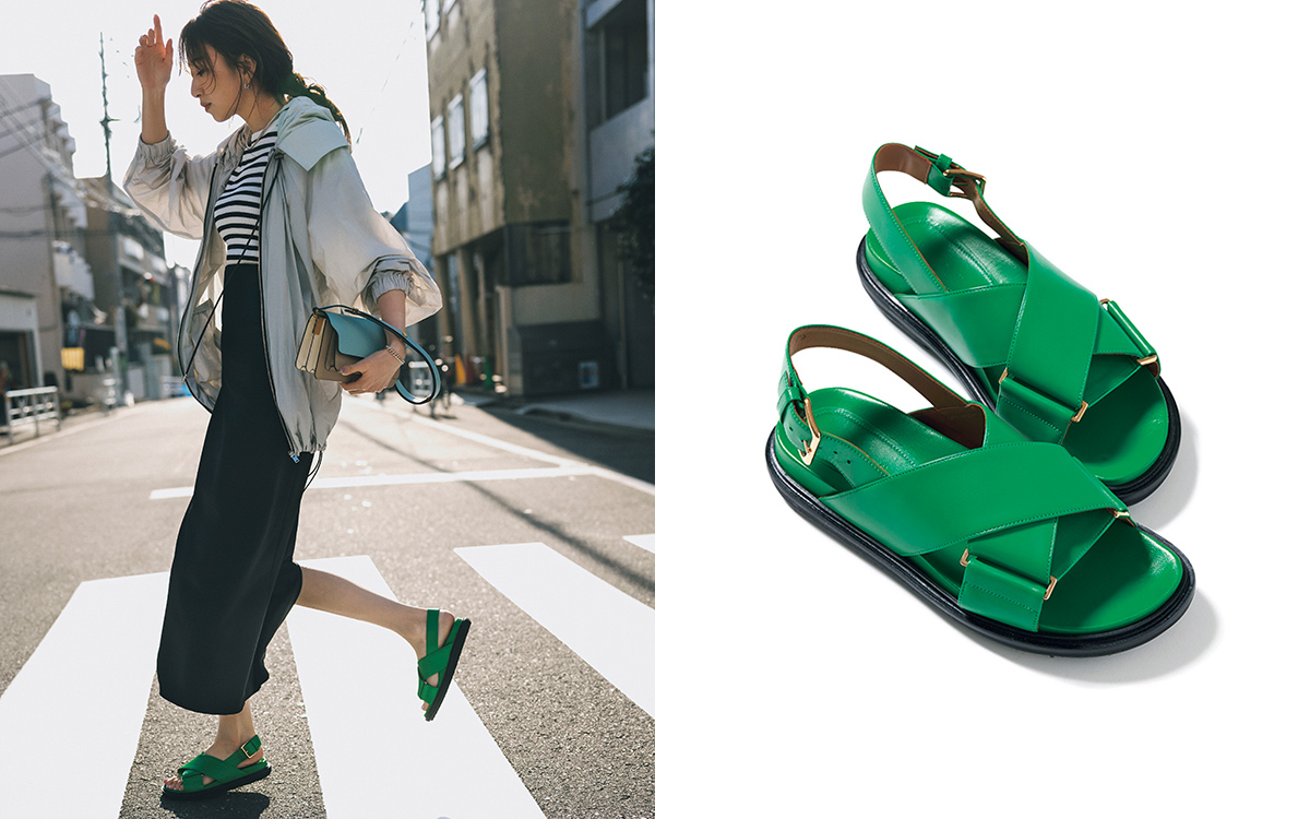 スポーツサンダル」はモードなデザインが旬！ いつものボトムがこなれ