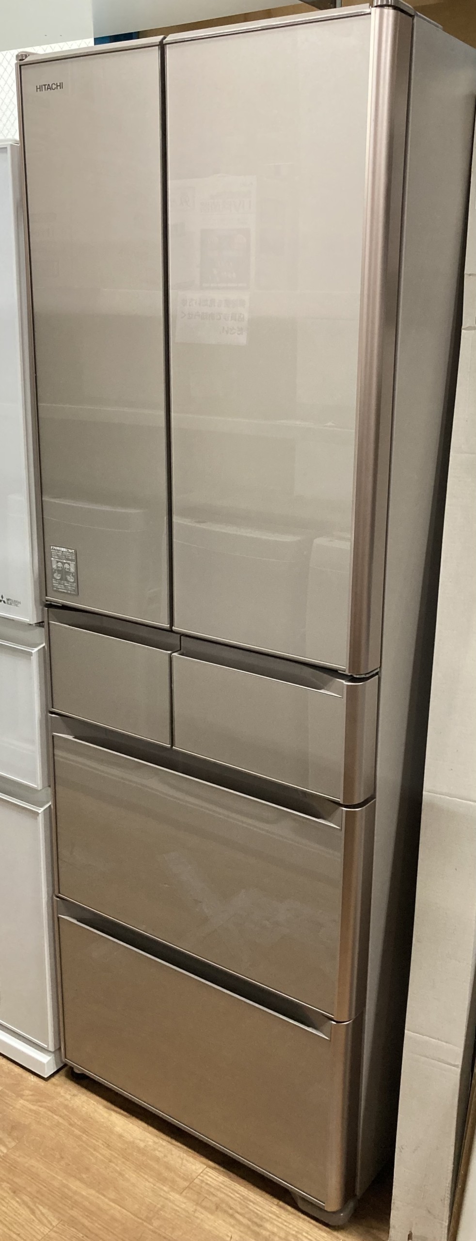 中古 日立 2日立 2018年製 6ドア冷蔵庫 R-XG4300H(XN) 430L018年製 6