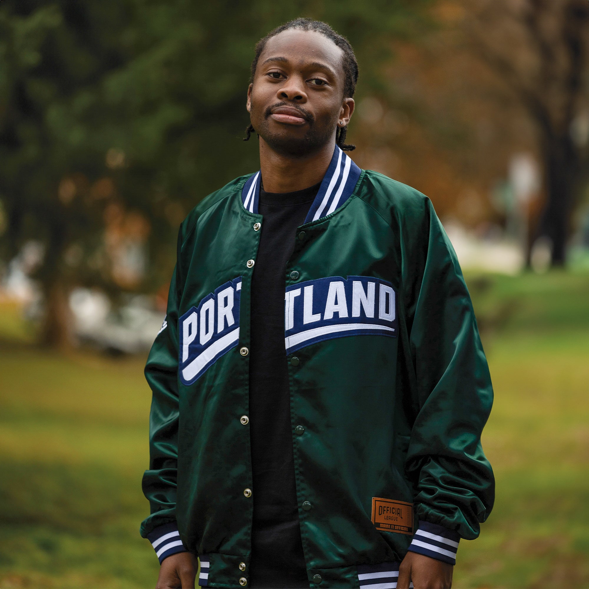 portland pickles ] forest green satin bomber – Official League