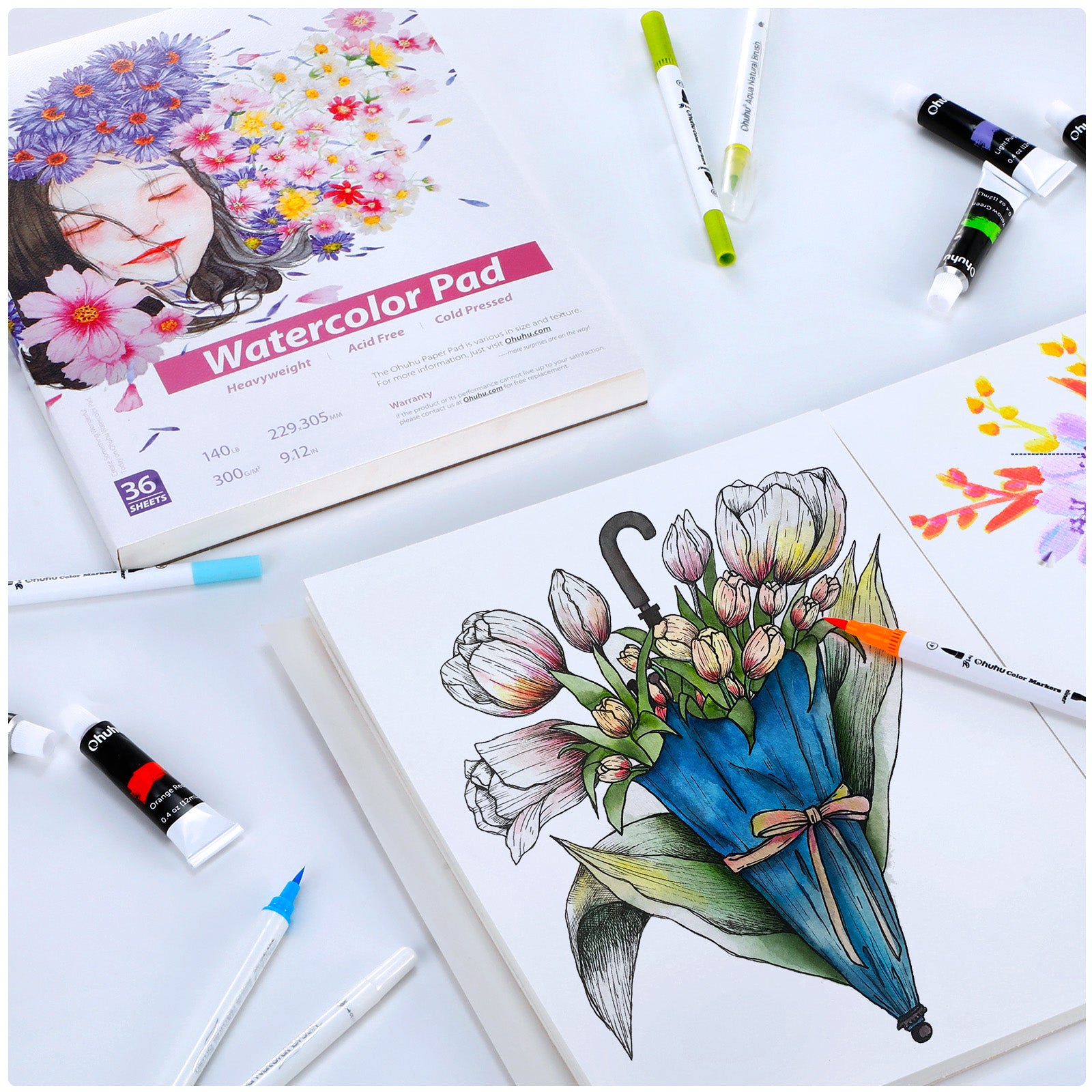 Ohuhu ブロックタイプ水彩紙スケッチブック 2冊セット – Ohuhu Japan