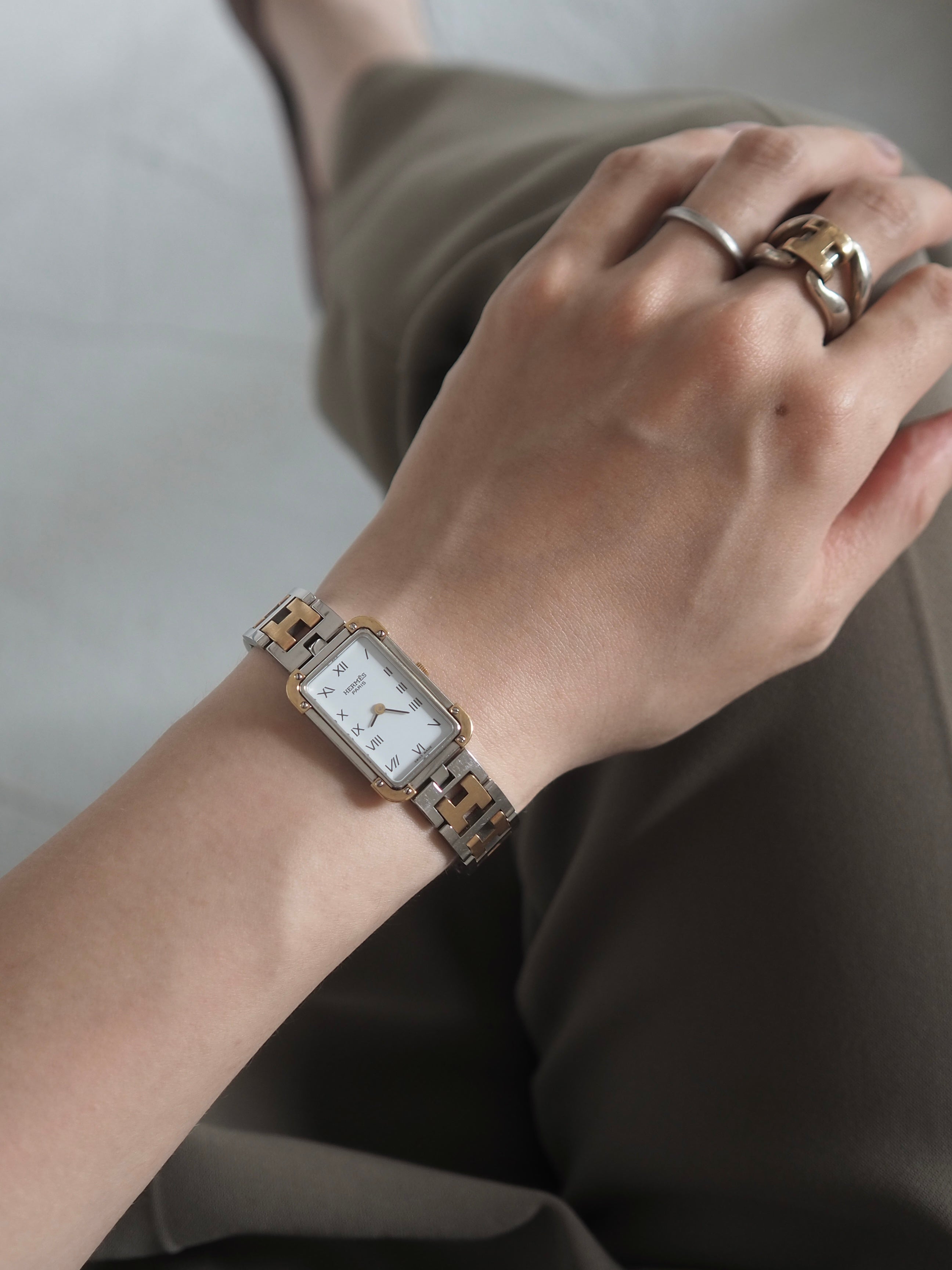 HERMES エルメス クロアジュール ウォッチ 腕時計 レザー メタル