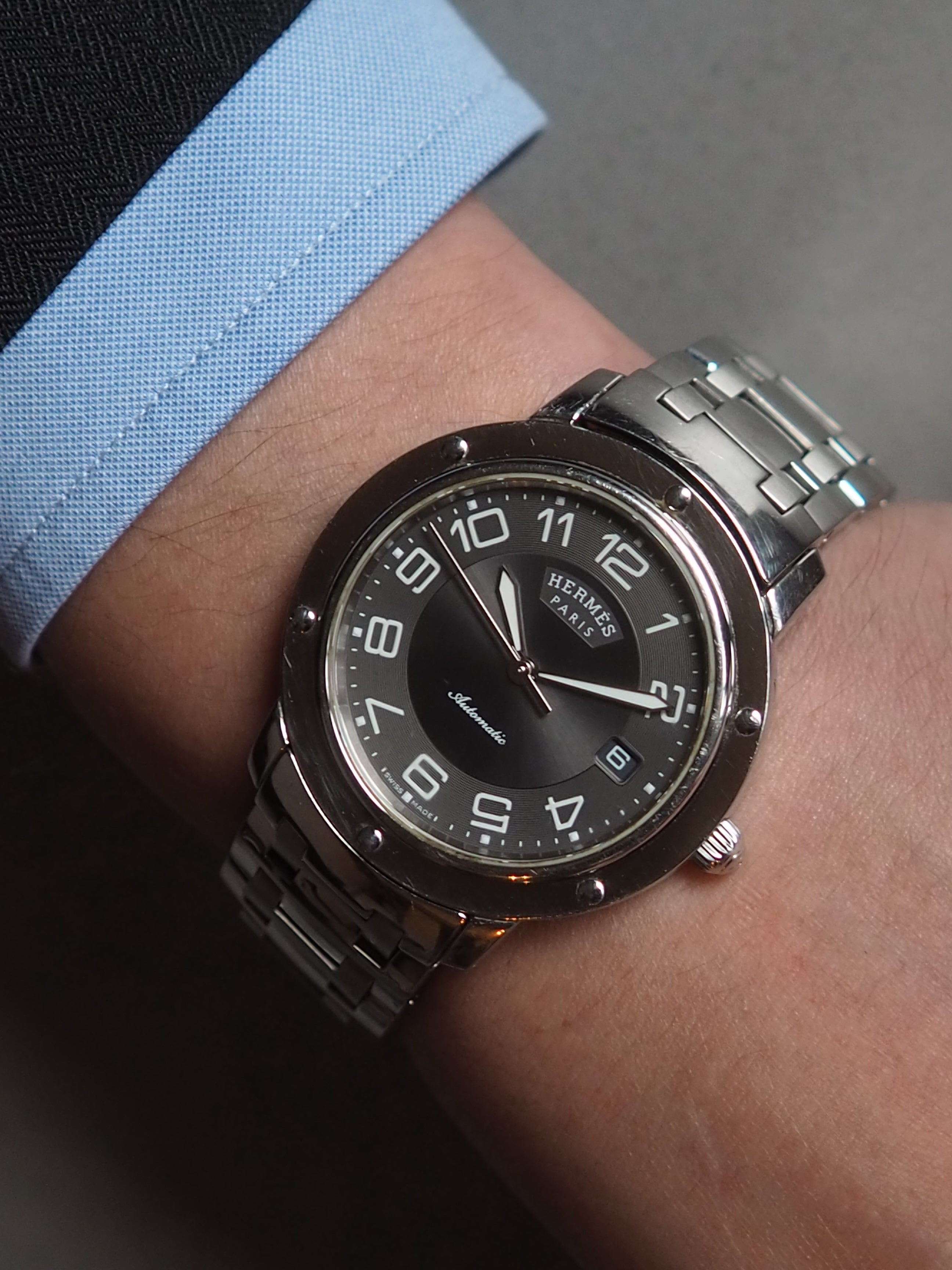 HERMES エルメス クリッパー クラシック ウォッチ 腕時計 シルバー