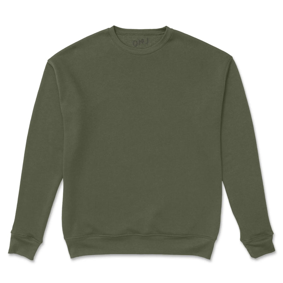 Military Green Crewneck Sweatshirt – OMJ Clothing