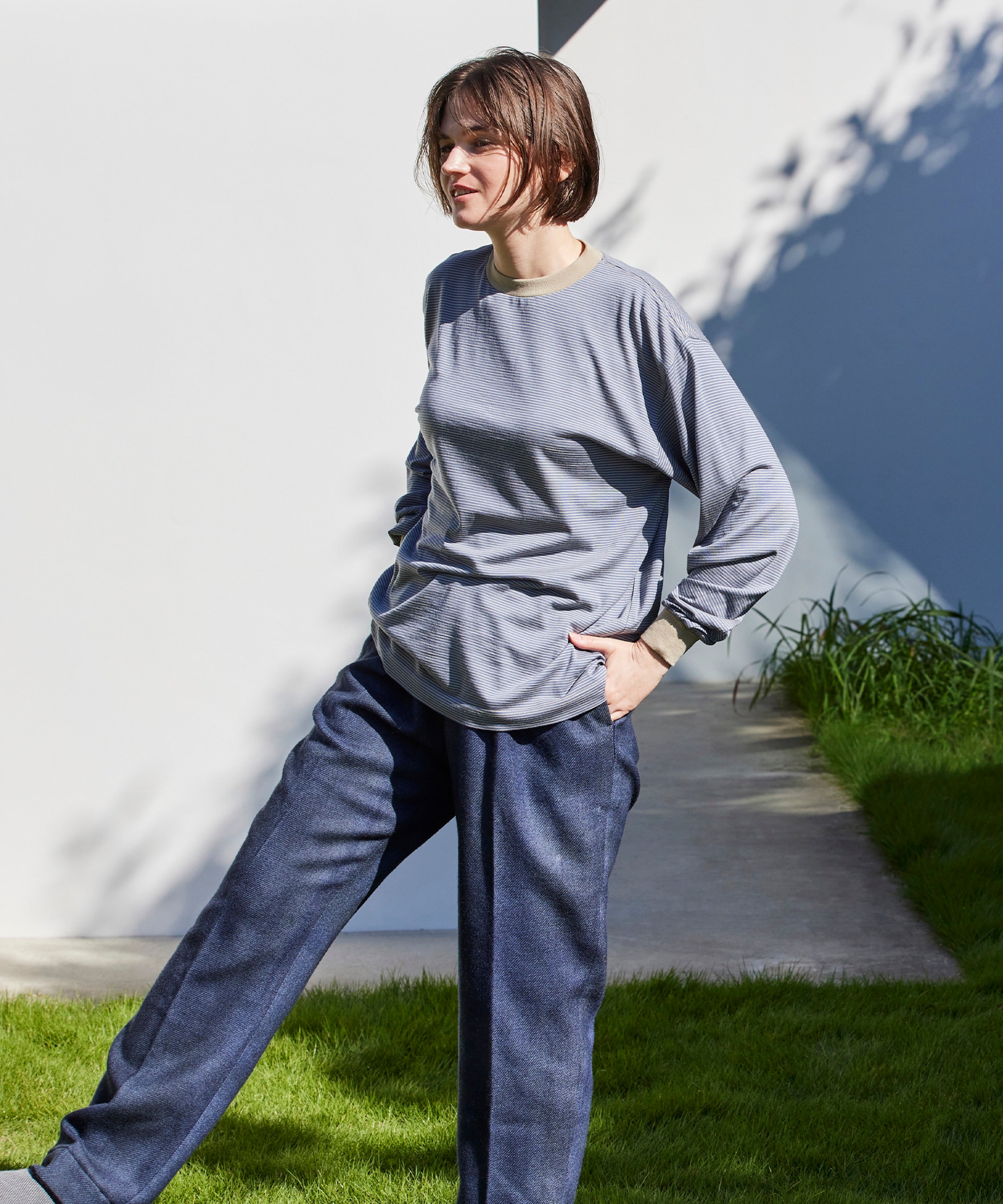 LONG SLEEVE TEE / BLUE GRAY – ONC MERINO