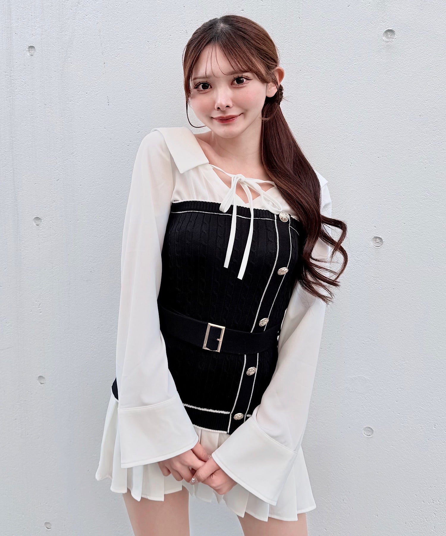 予約商品4月上旬発送】シャツドッキングプリーツワンピース – PARK by