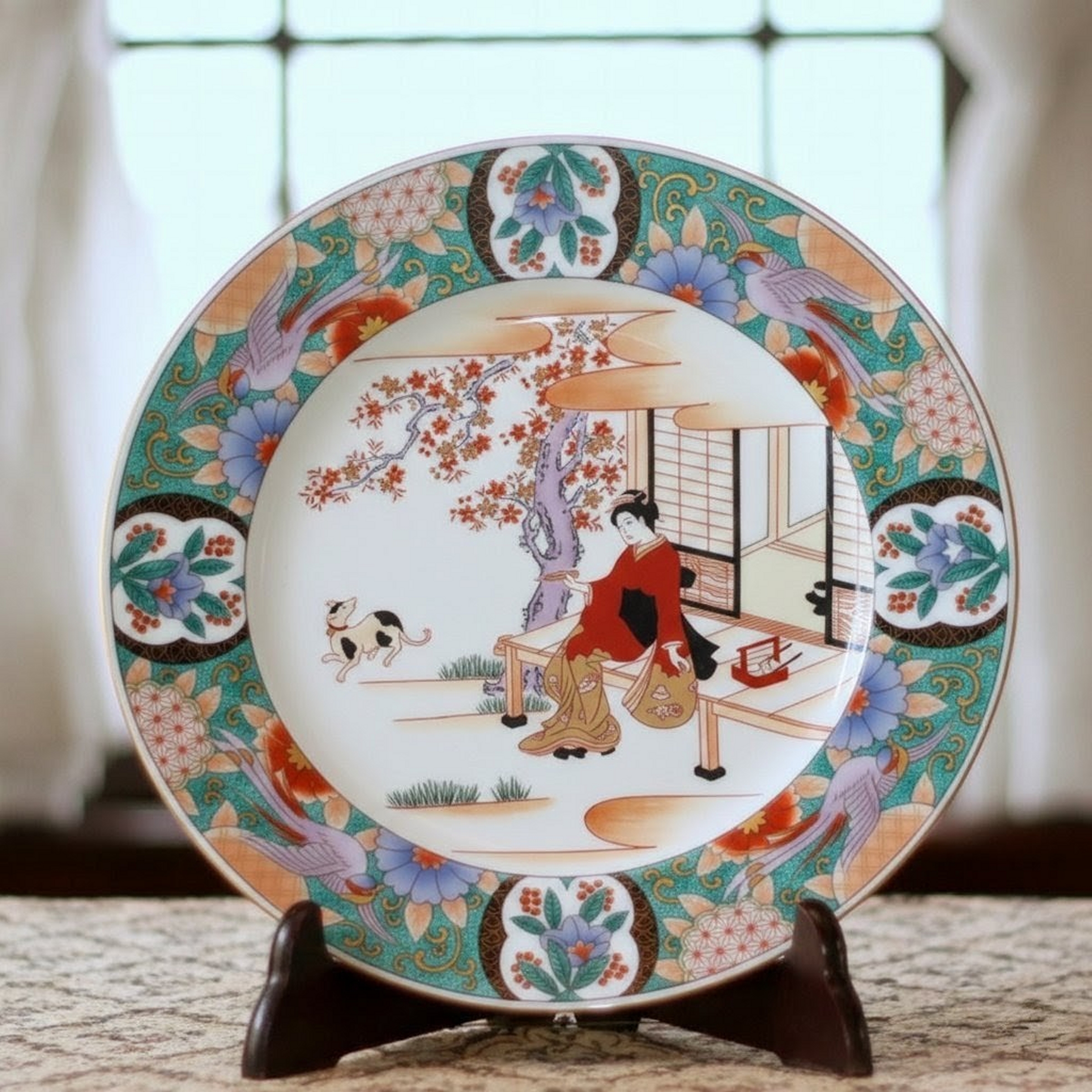 有田焼,飾り皿，インテリア，美人画（酒宴）|有田焼の老舗-香蘭社