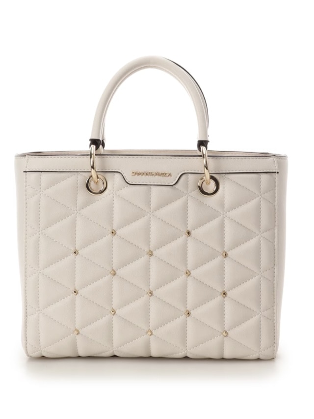 キルティングスタッズスクエアバッグ【ホワイト】(ホワイト