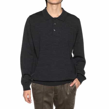 90s イタリア製 BARNEYS NEWYORK メリノウール ニットポロ M 90s