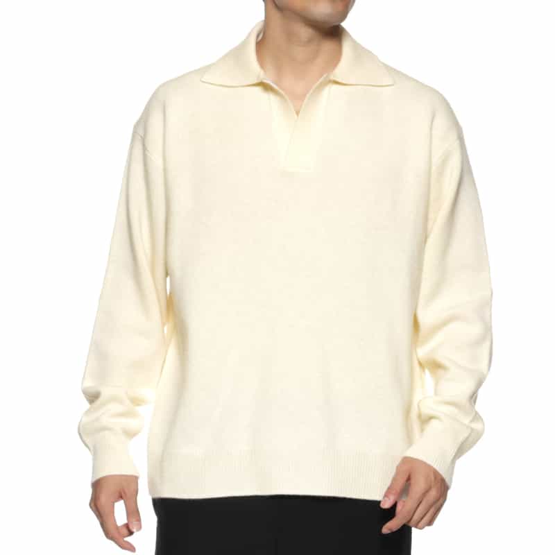 ROBERTO COLLINA＜ロベルト コリーナ＞ スキッパーニットポロシャツ