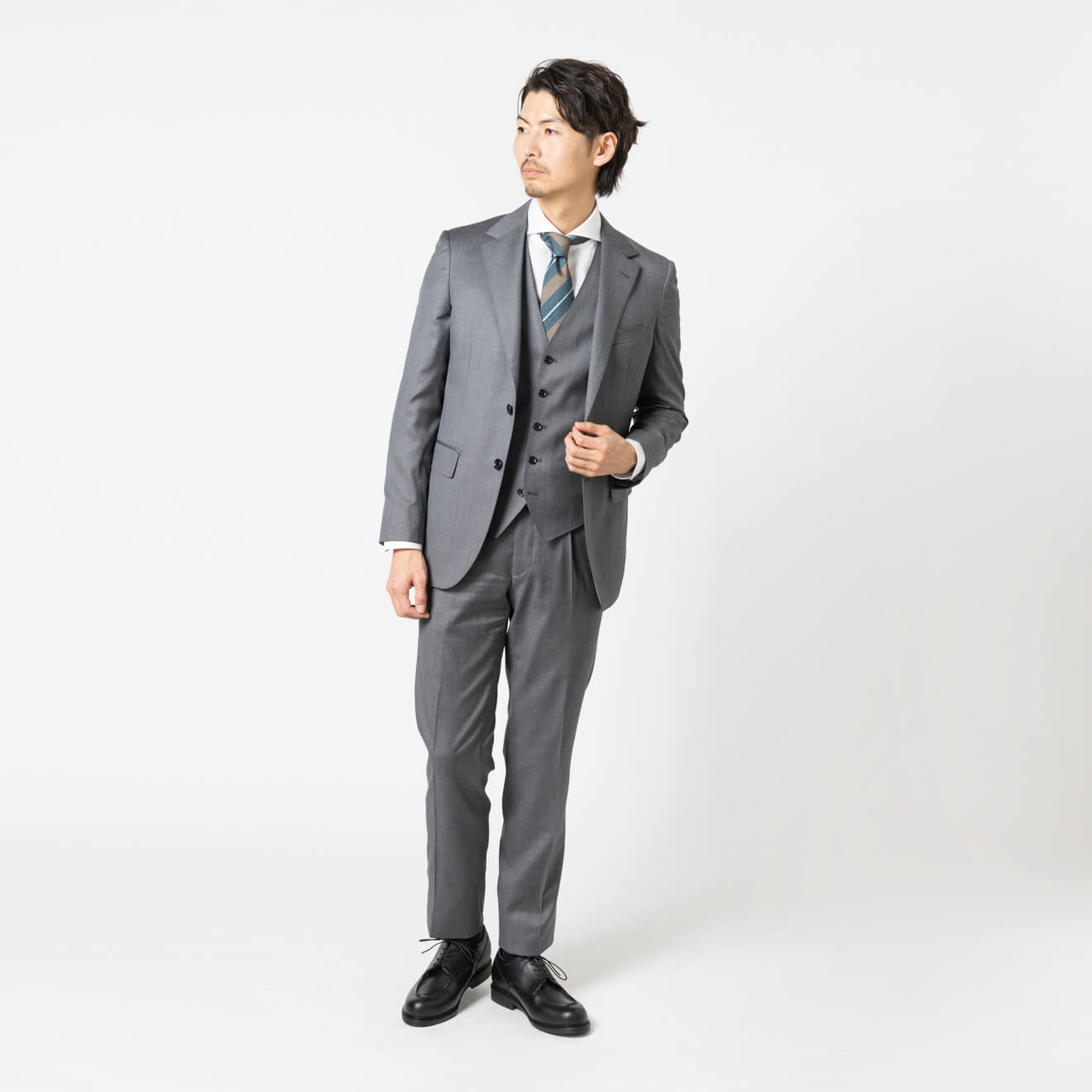 伊ロロピアーナ社 365 ベスト グレー無地 ツイル | ONLY ONLINE STORE