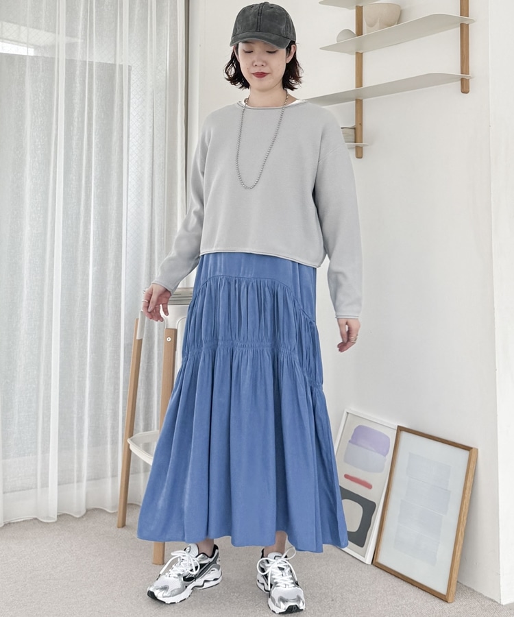 ママちゃんエムズグレイシー⭐︎水色ティアードワンピース ママちゃん