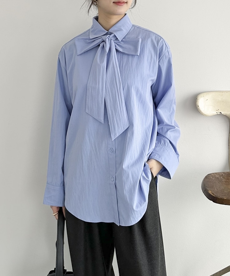 ボウタイ取り外しシャツ(F BLUE): トップス｜PMbox P&M OFFICIAL