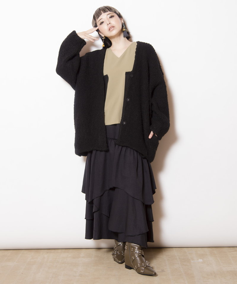 Vネックコクーンニットカーディガン | 【レディースファッション通販