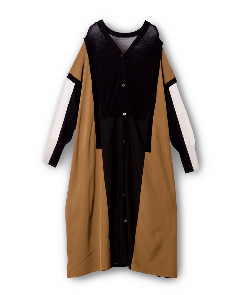 2WAYバイカラーニットワンピース | 【レディースファッション通販