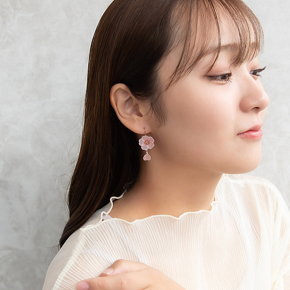 ピアス ニッケルフリー メタル 桜 花びら ワイヤーフラワー サージカル