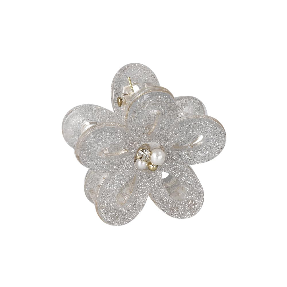 ヘアクリップ フラワー 花 ラメ パール ストーン ビーズ ミニ バンス