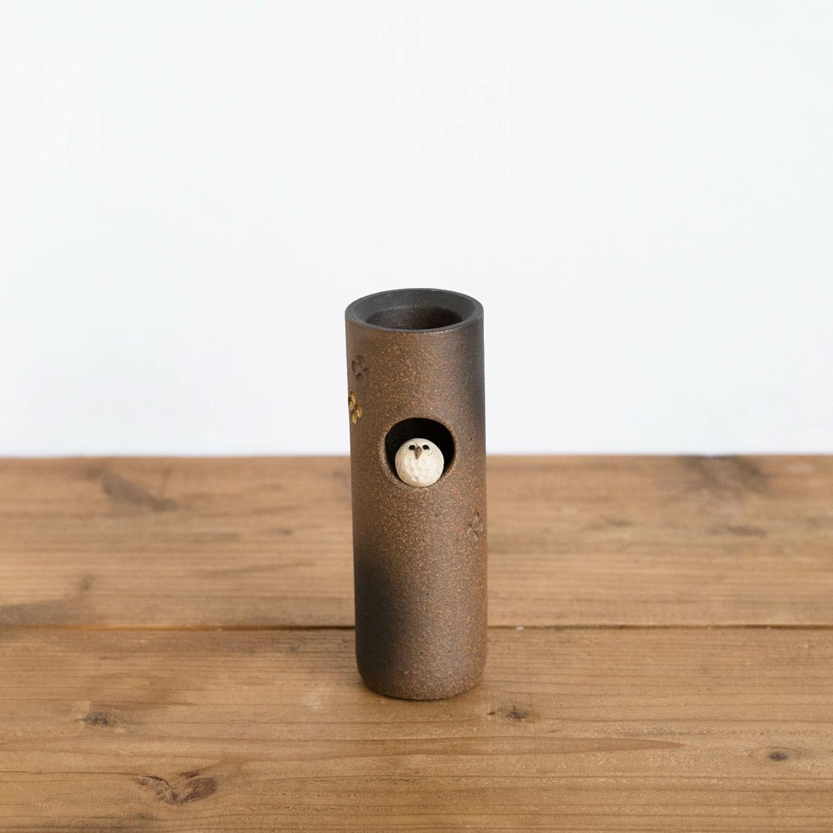 明山窯 【花瓶】 ふくろう丸花入｜フラワーベース・一輪挿し 信楽焼