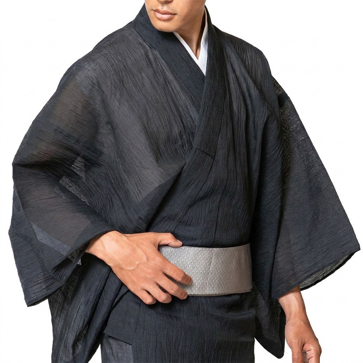 仕立てオーダー浴衣 夏着物 小千谷縮 本麻 黒 | 男着物の加藤商店《公式》